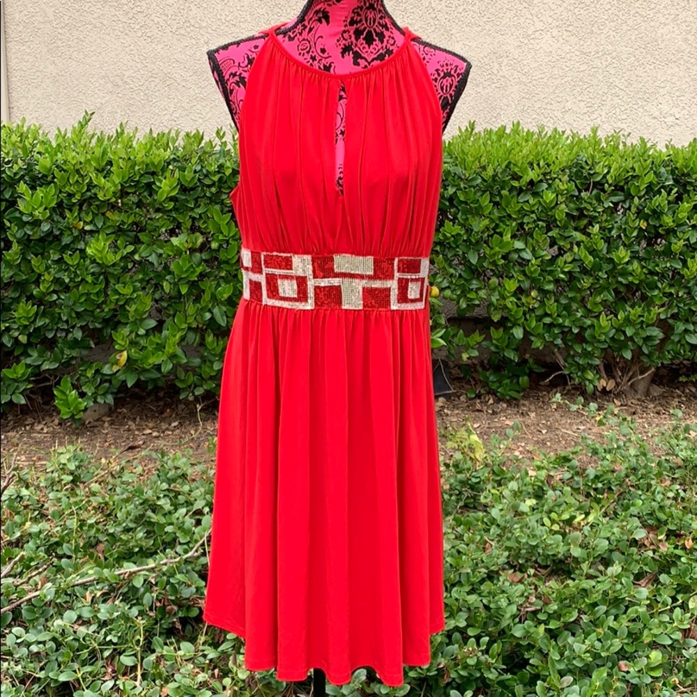 Janette Plus 3X Red Cocktail Dress